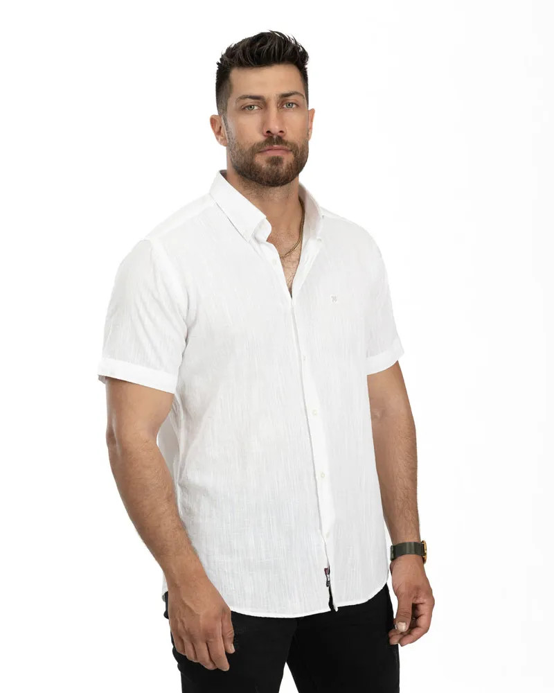 پیراهن آستین کوتاه لینن اسلیم 